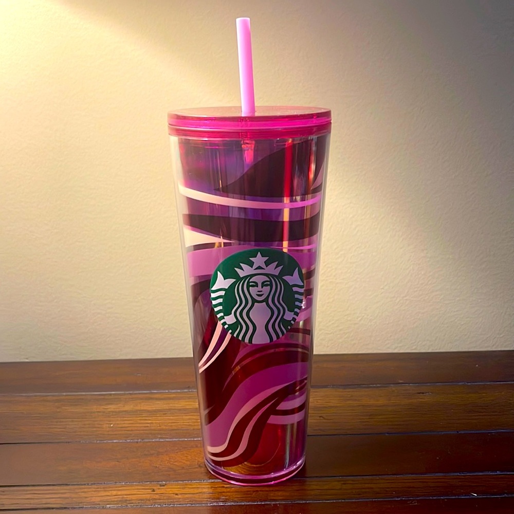 Starbucks HOLIDAY 2021 Winter Ribbons Cold Tumbler. 24 oz Venti.
